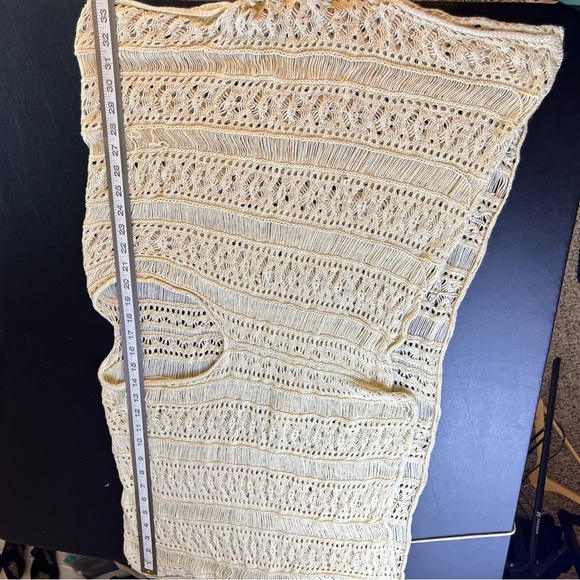 Bohemian Crochet Tunic in Off White / Cream Knit Boho Swim Beach Cover Up‎ - Picture 4 of 8